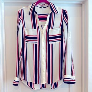 Express Signature striped Slim Fit Portofino shirt